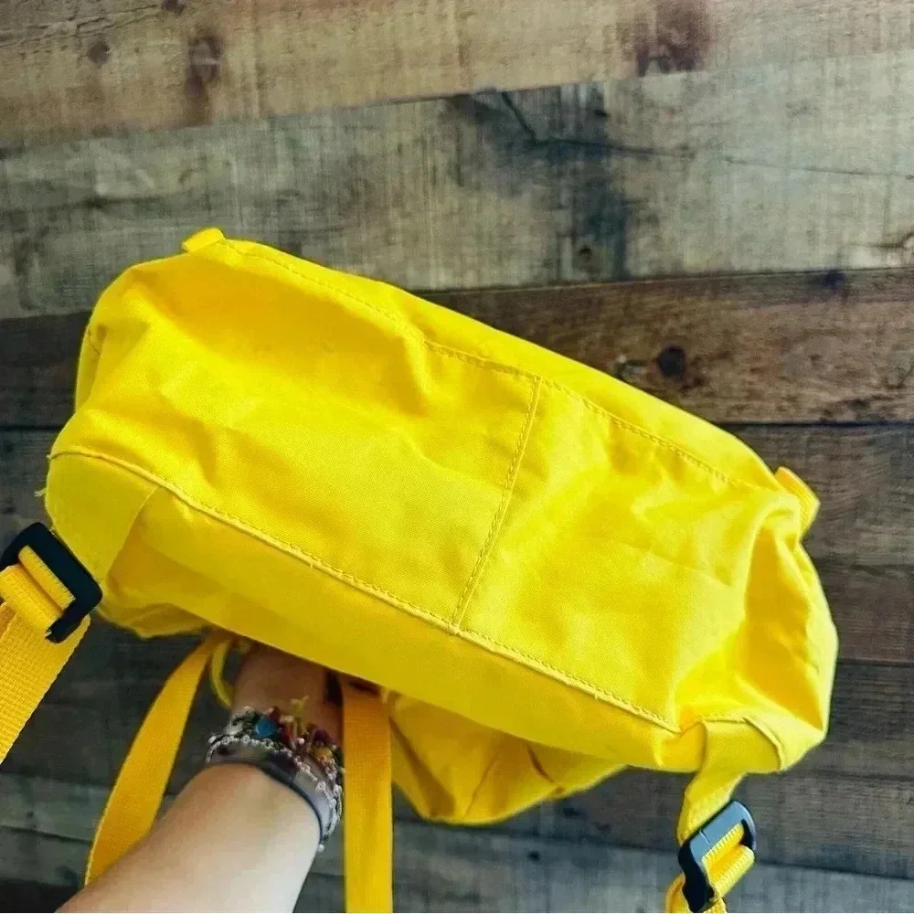 Unisex Fjallraven Kanken Yellow Backpack W Llama Patch